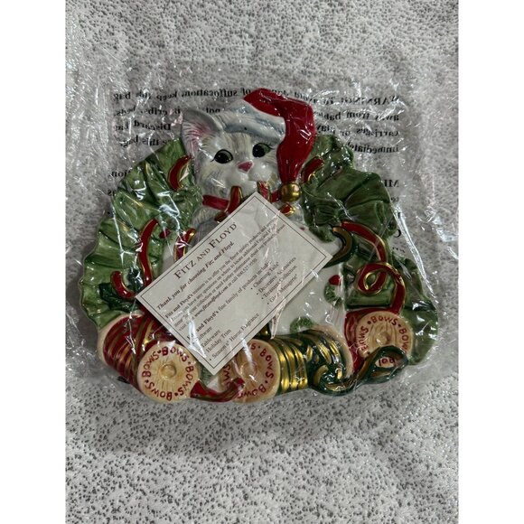 Fitz and Floyd Kitty Kringle Canapé Plate – Brand New in Box 🎄🐾 - Picture 9 of 12